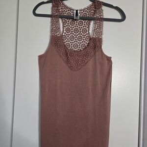 New Mix Mauve Lace Tank Top